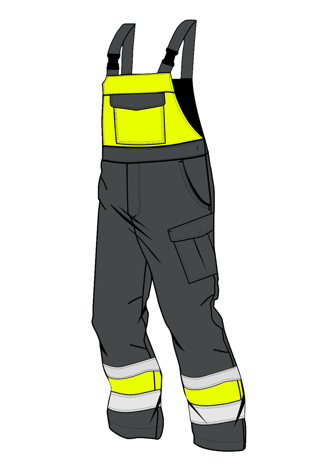 WINTEC BIB PANTS HIVIS I XN - front