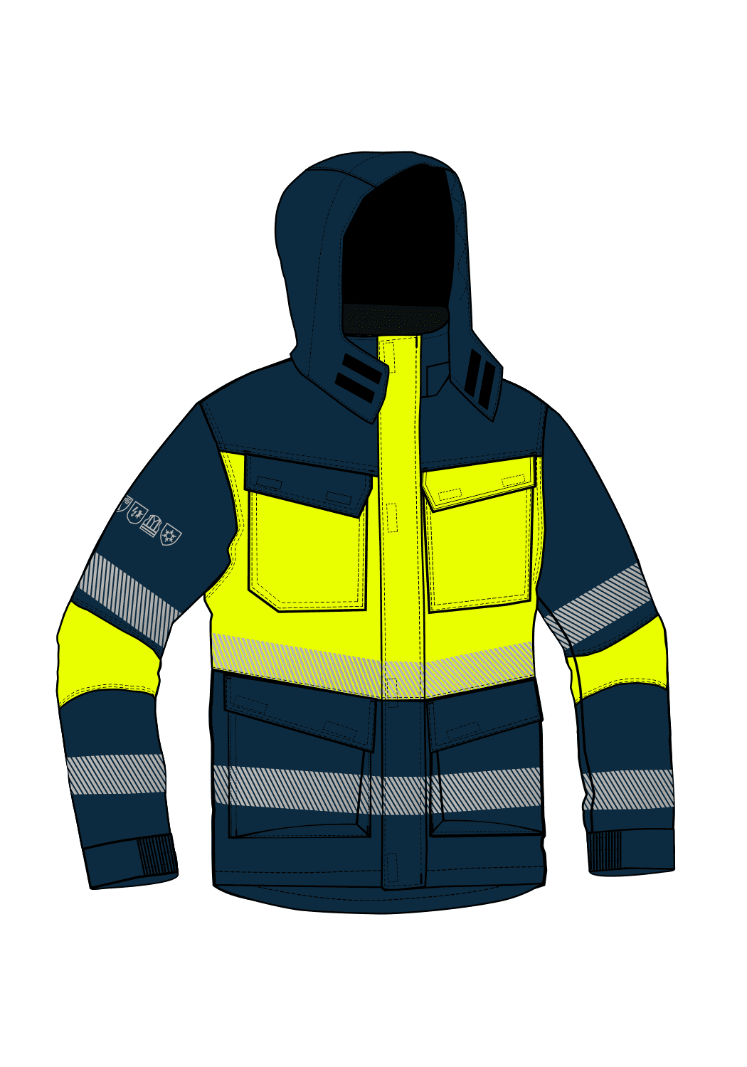 COUGAR R1 ARCTIC GX CHEM ARC 2 JACKET HIVIS I XK - front